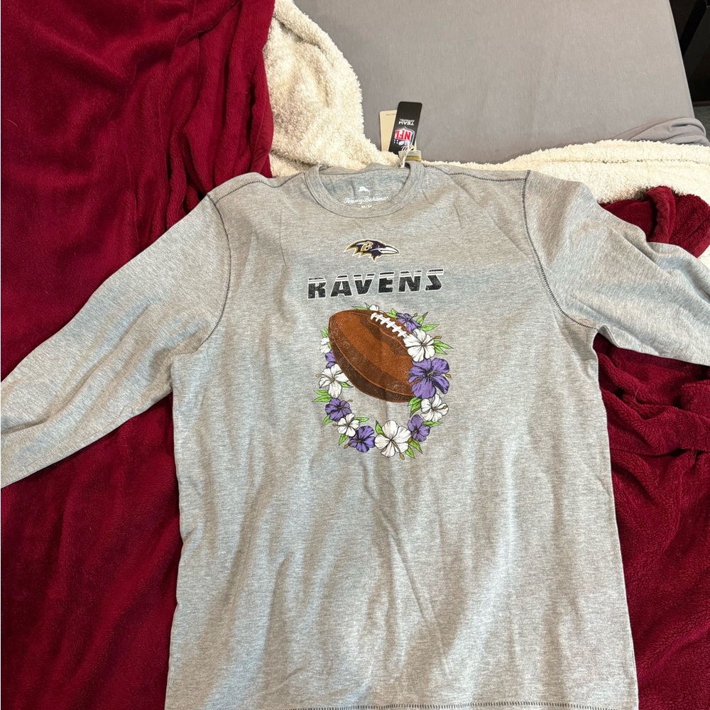Long sleeved, Tommy Bahama, Baltimore Ravens T-shirt brand new tag still on.